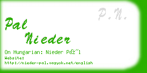 pal nieder business card